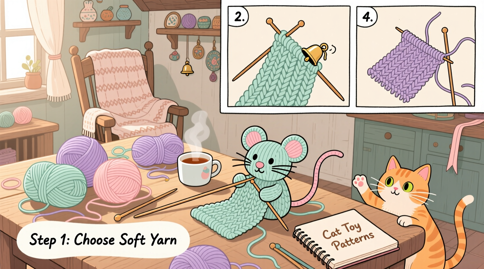 creative and cozy a step by step guide to making handmade knitted cat toys