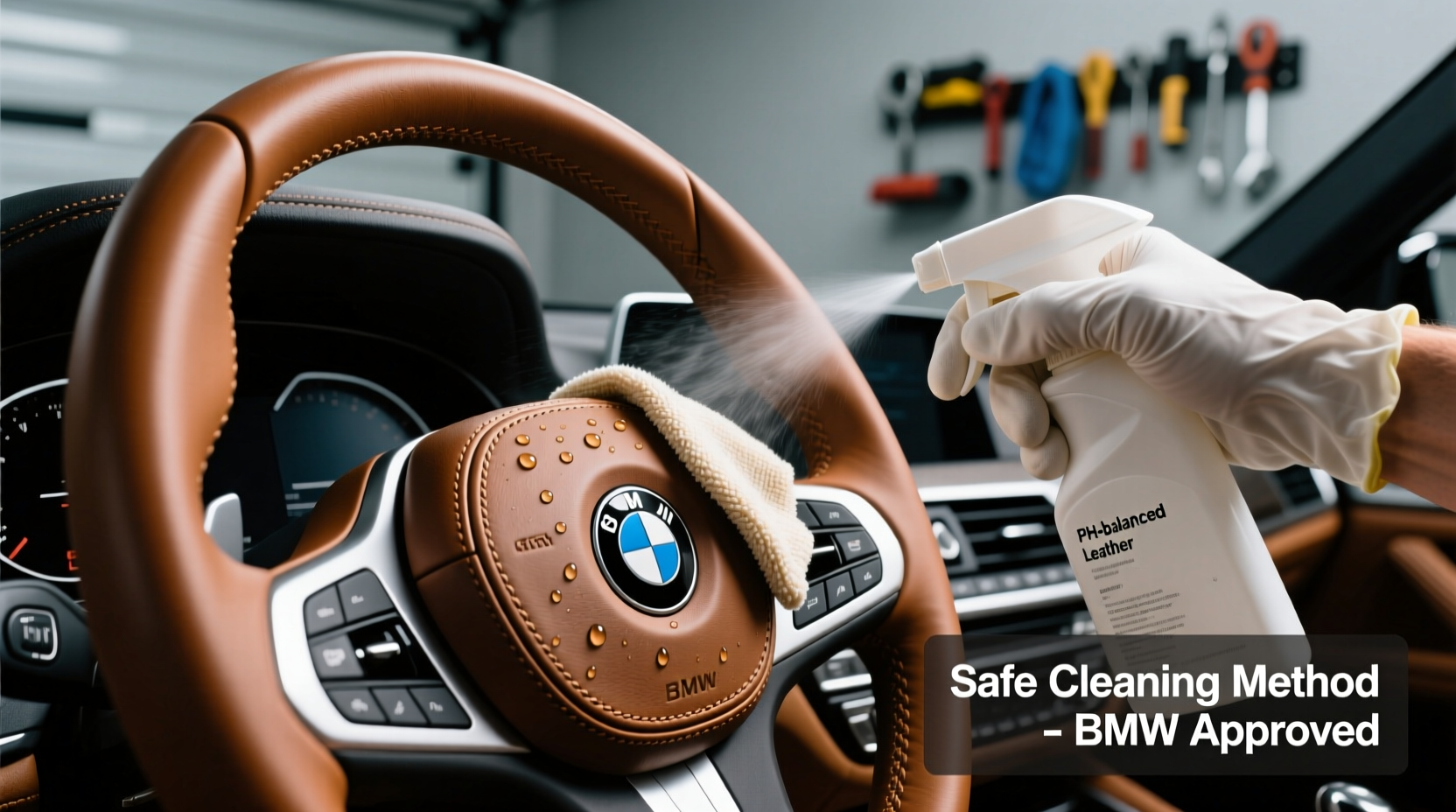 bmw leather steering wheel cleaning