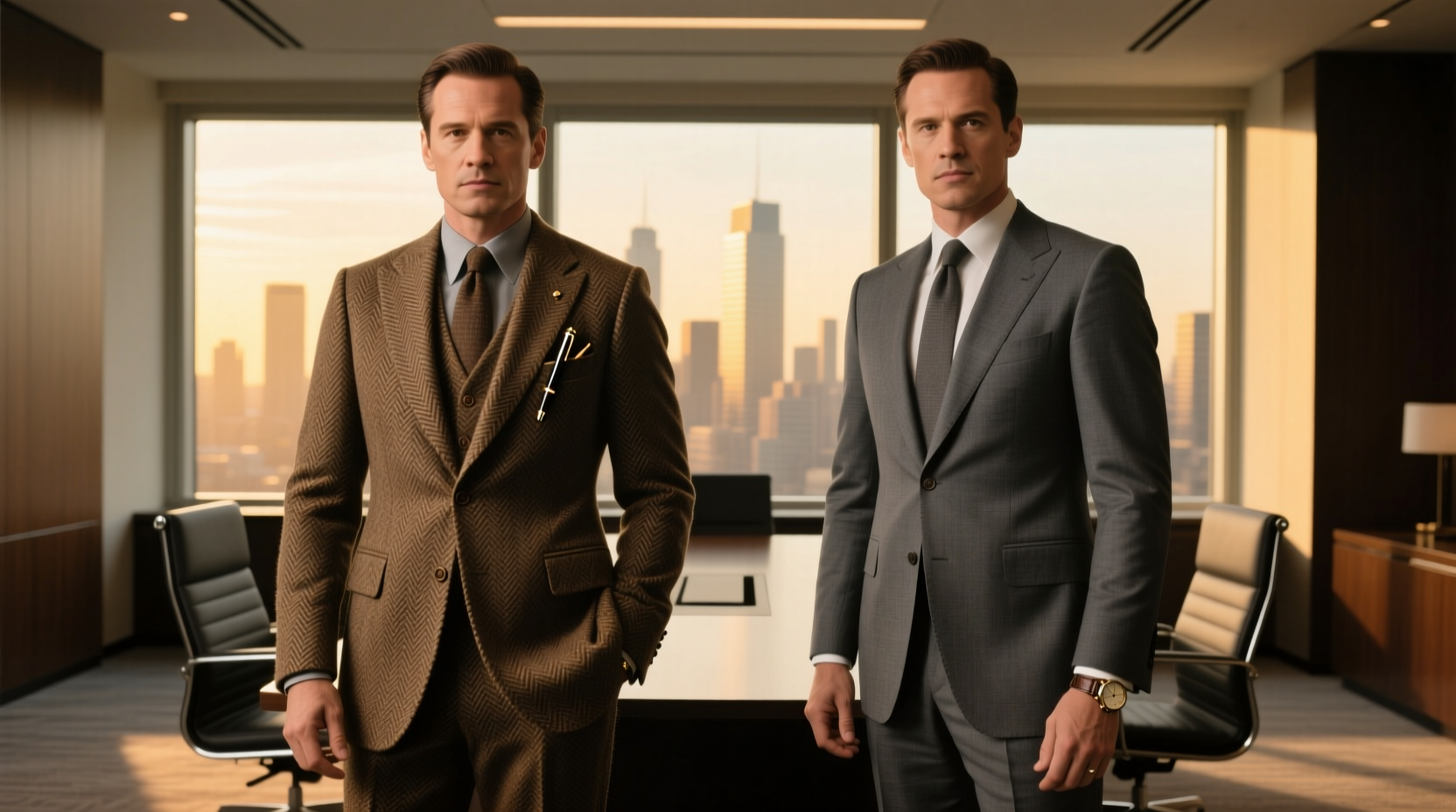 tweed suit set vs power suit which one screams boss without trying too hard