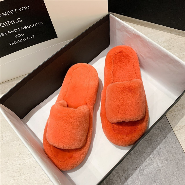 Winter Warm Slides Home Flat Sandals Female Bedroom Plush Slippers for Women Wholesale