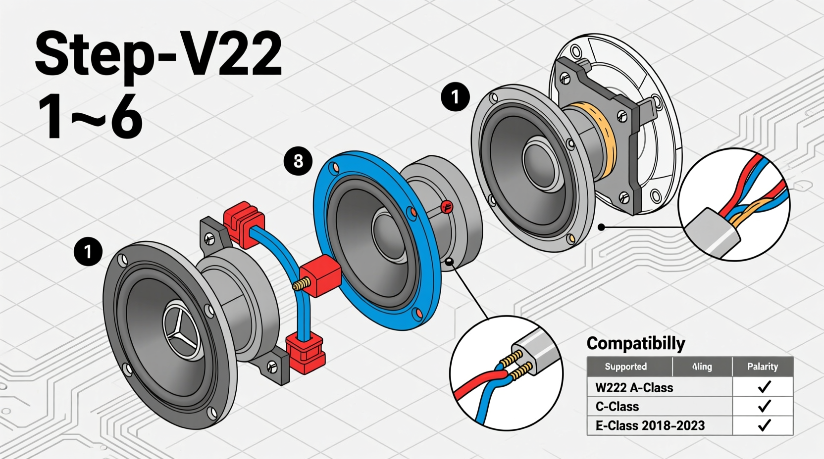 w222 door speaker replace