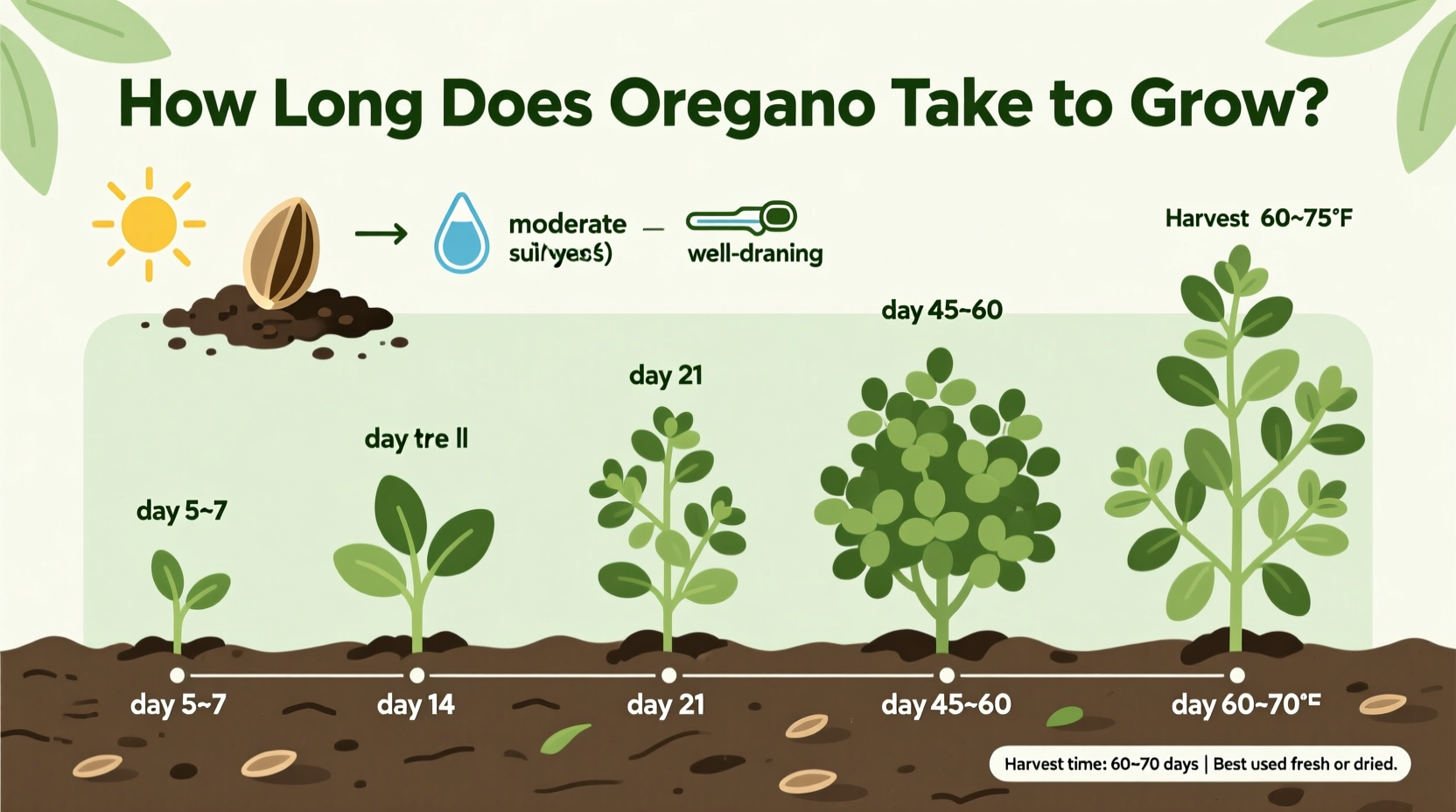how long does oregano take to grow