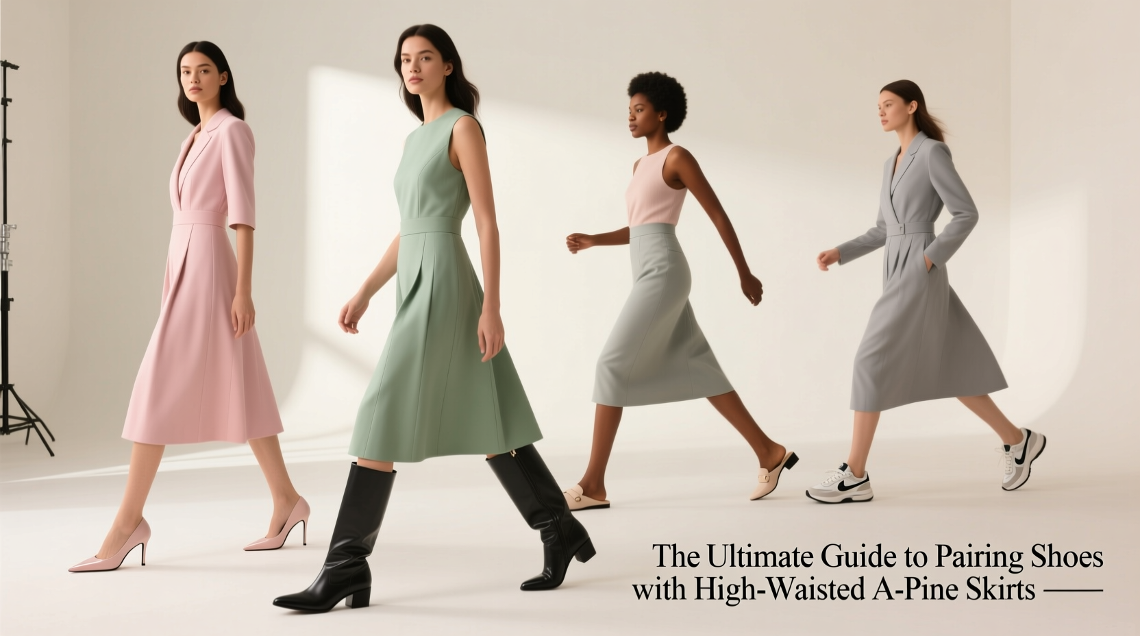 the ultimate guide to pairing shoes with high waist a line skirts for effortless style