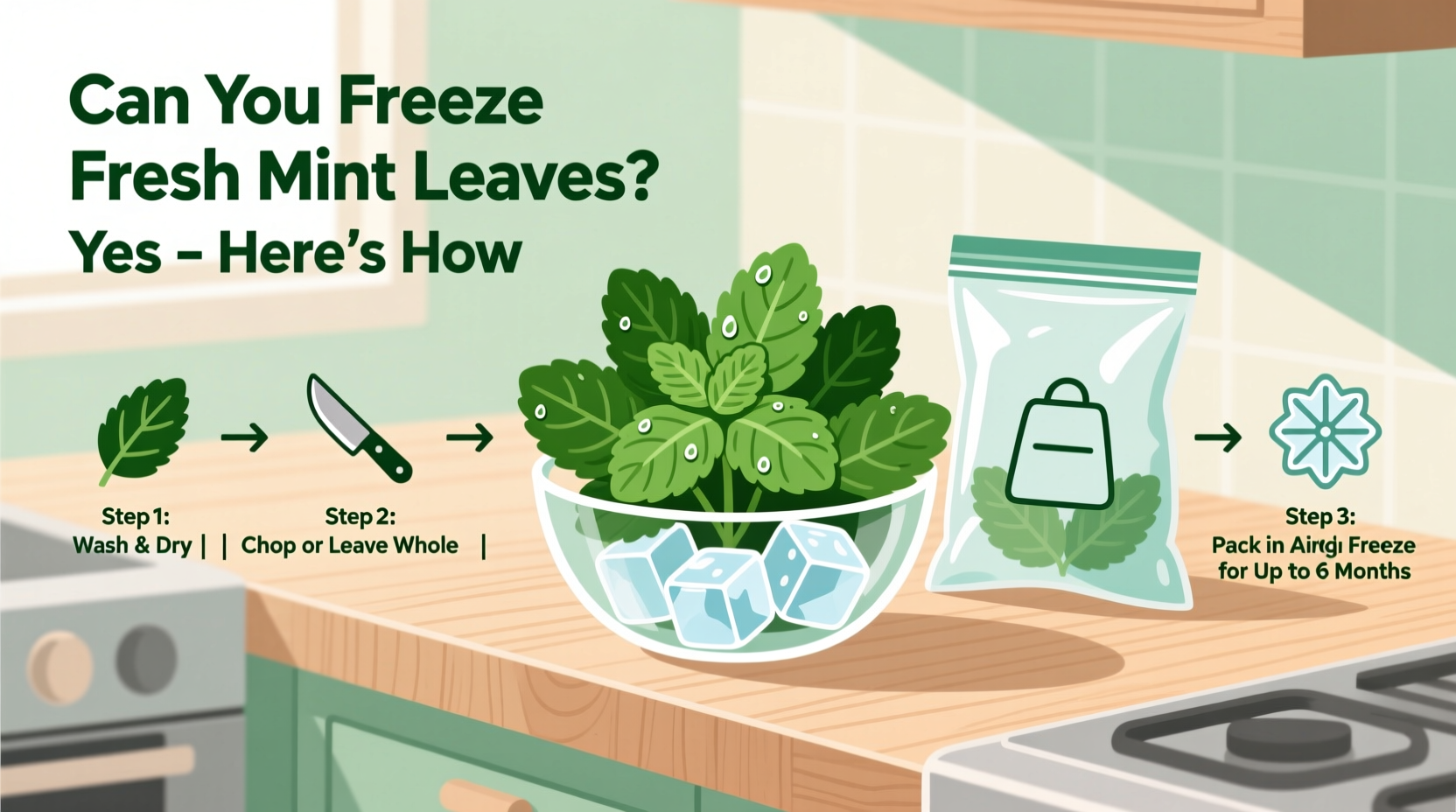 can you freeze fresh mint leaves