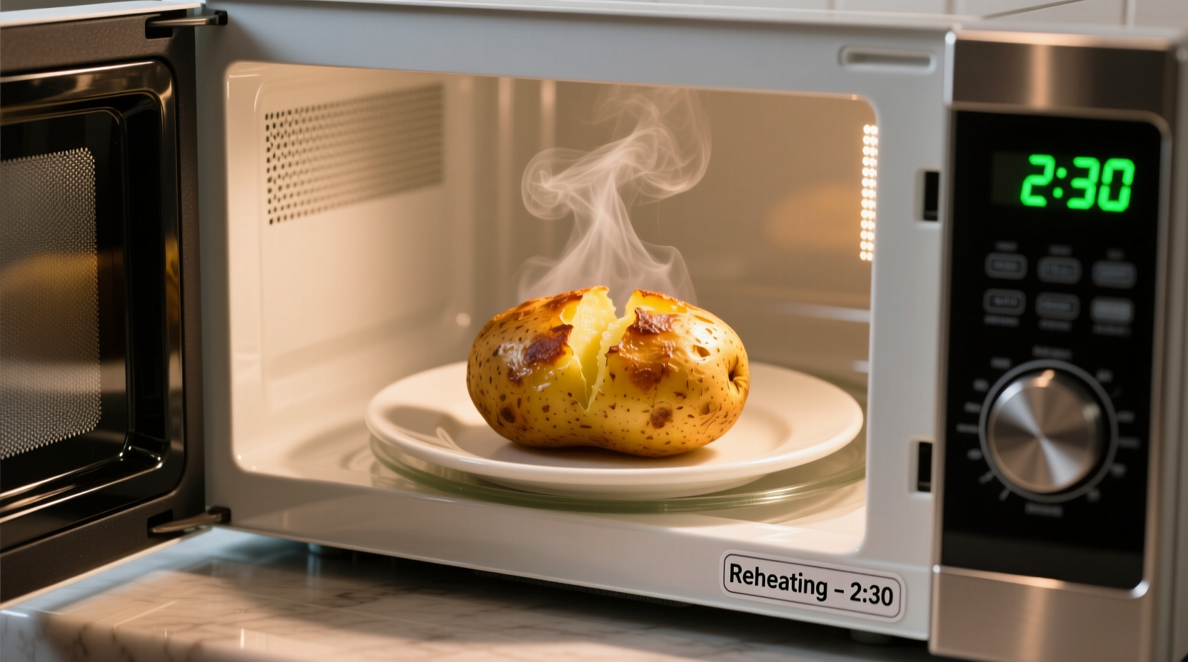 reheat baked potato microwave