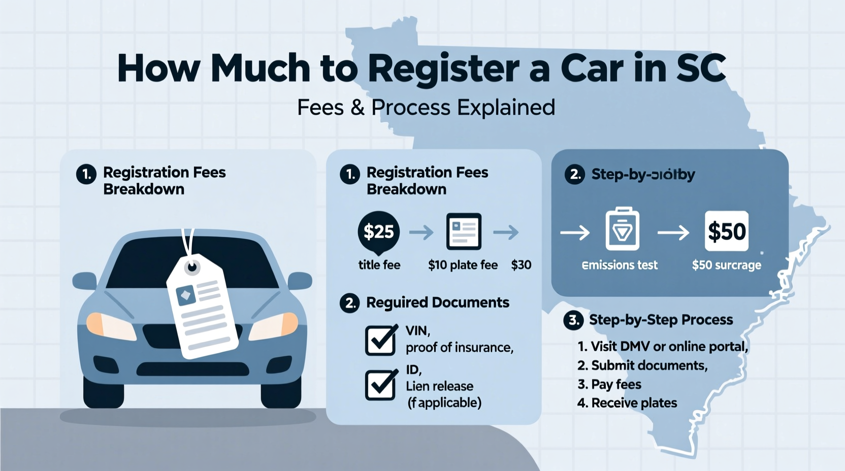 how much to register a car in sc