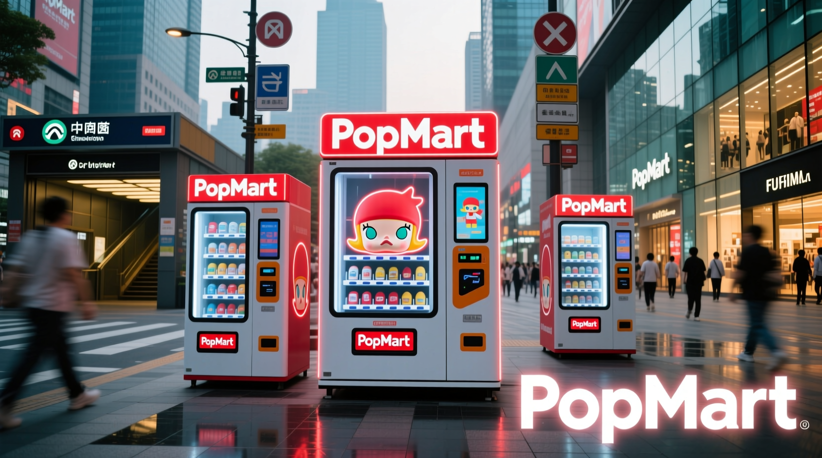 where are the popmart vending machines located