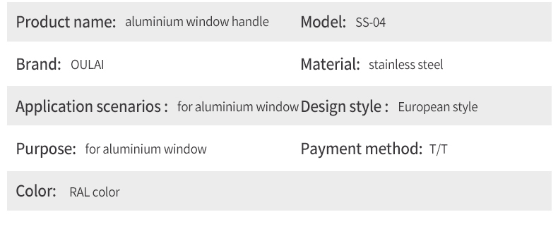 SS-04 Anti-theft aluminium Window Handle Modern European style Window Handles