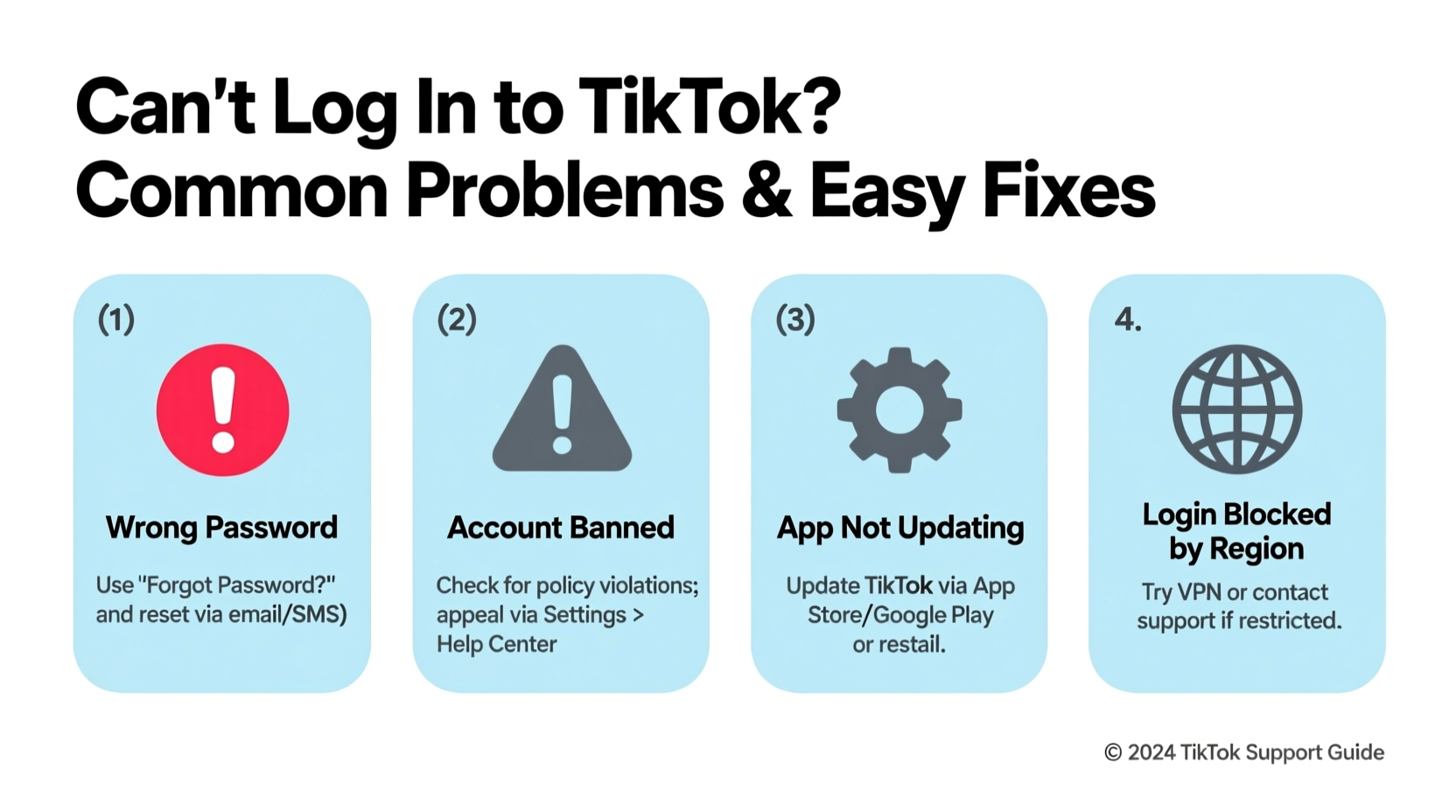 cant log in to tiktok common problems easy fixes