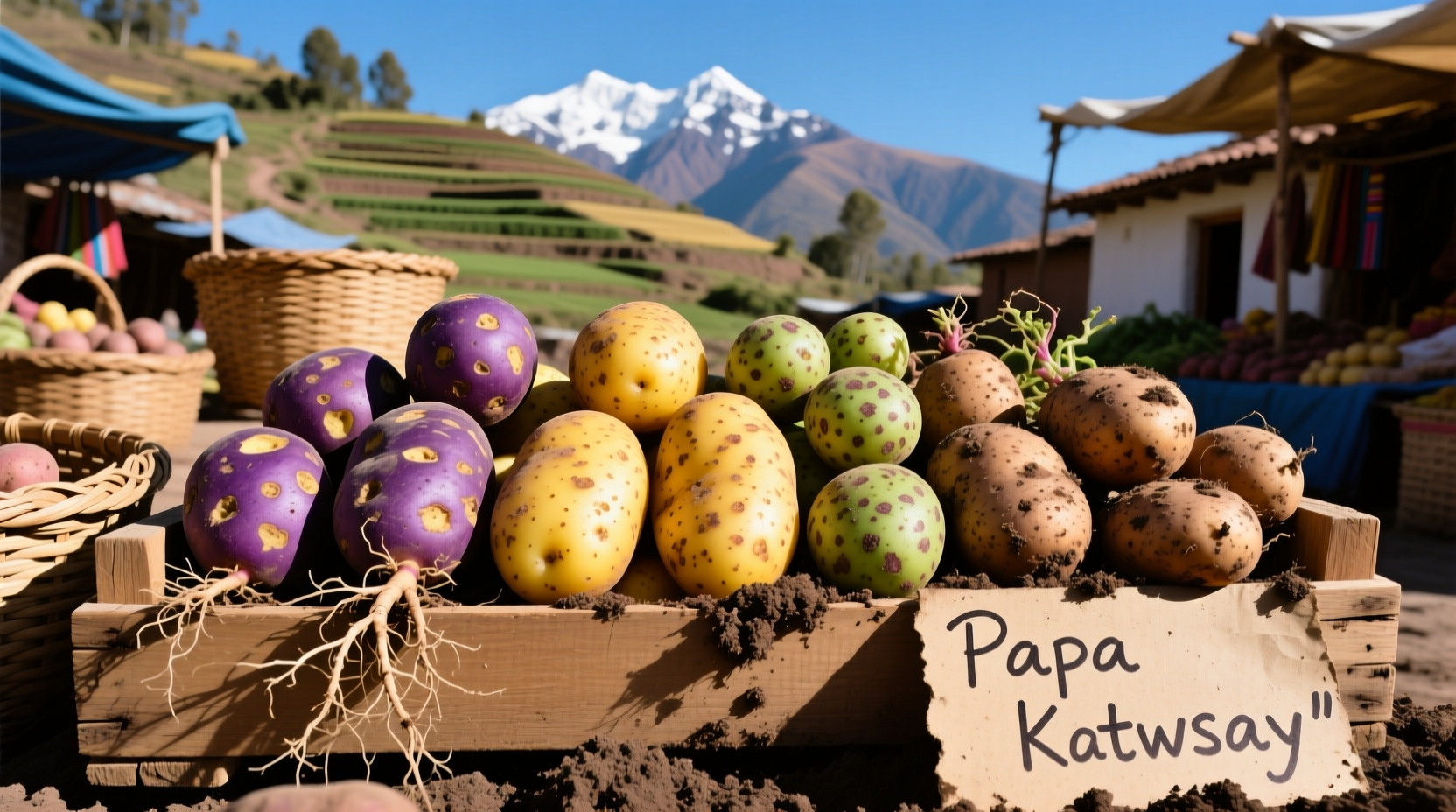 Traditional Andean potato varieties on display
