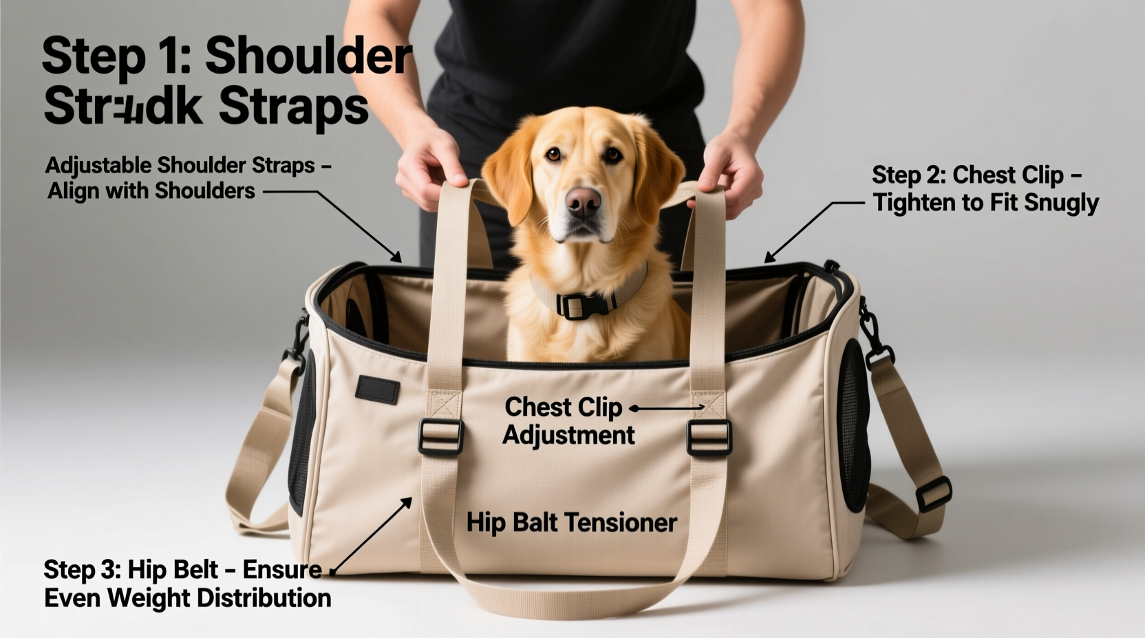 mastering strap adjustments for dog carrier bags a step by step guide for comfort and security