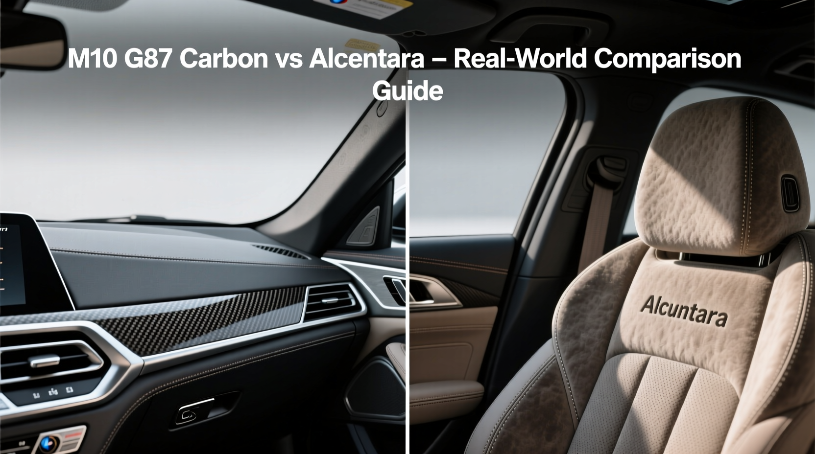 m2 g87 carbon vs alcantara