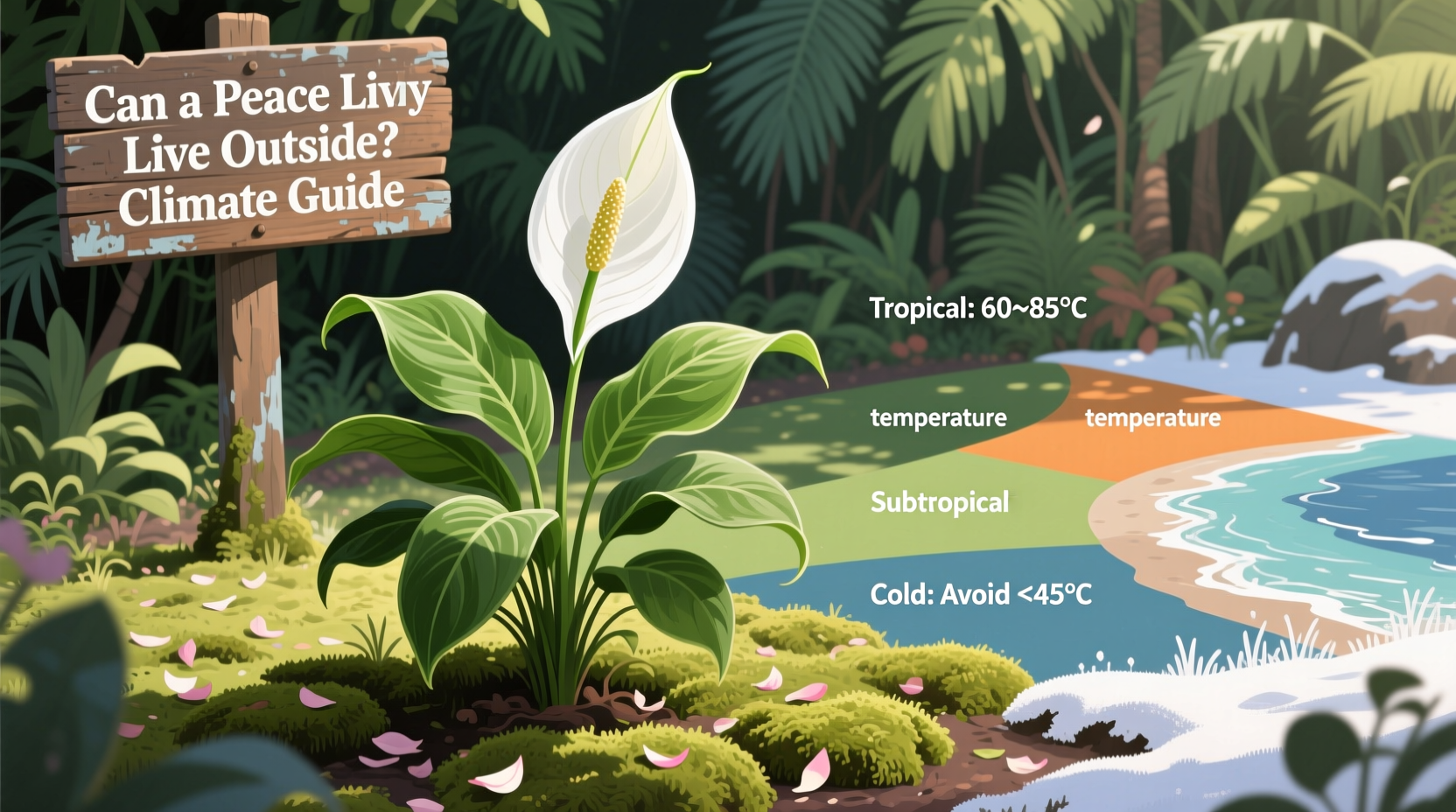 can a peace lily live outside