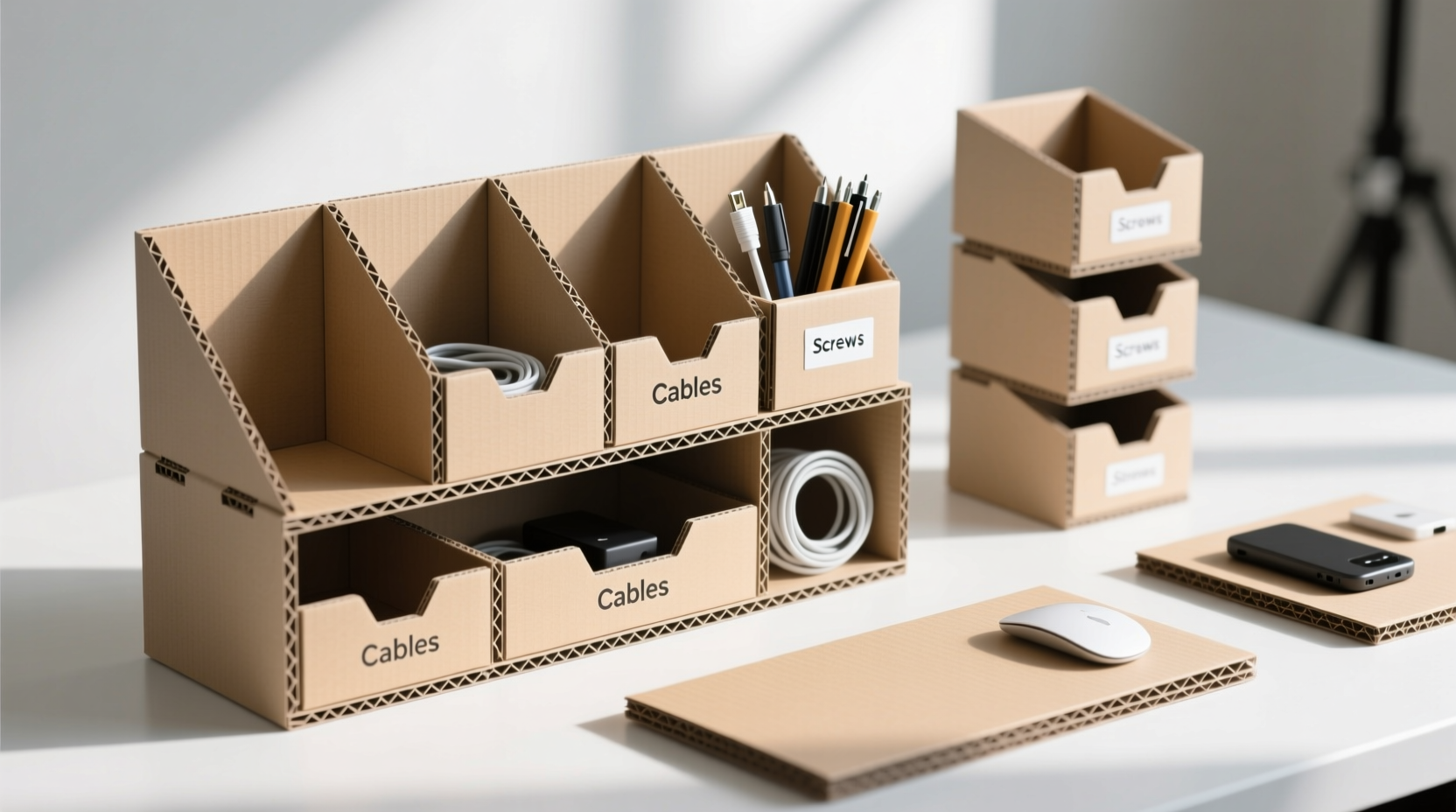 make a fully customizable junk organizer from cardboard