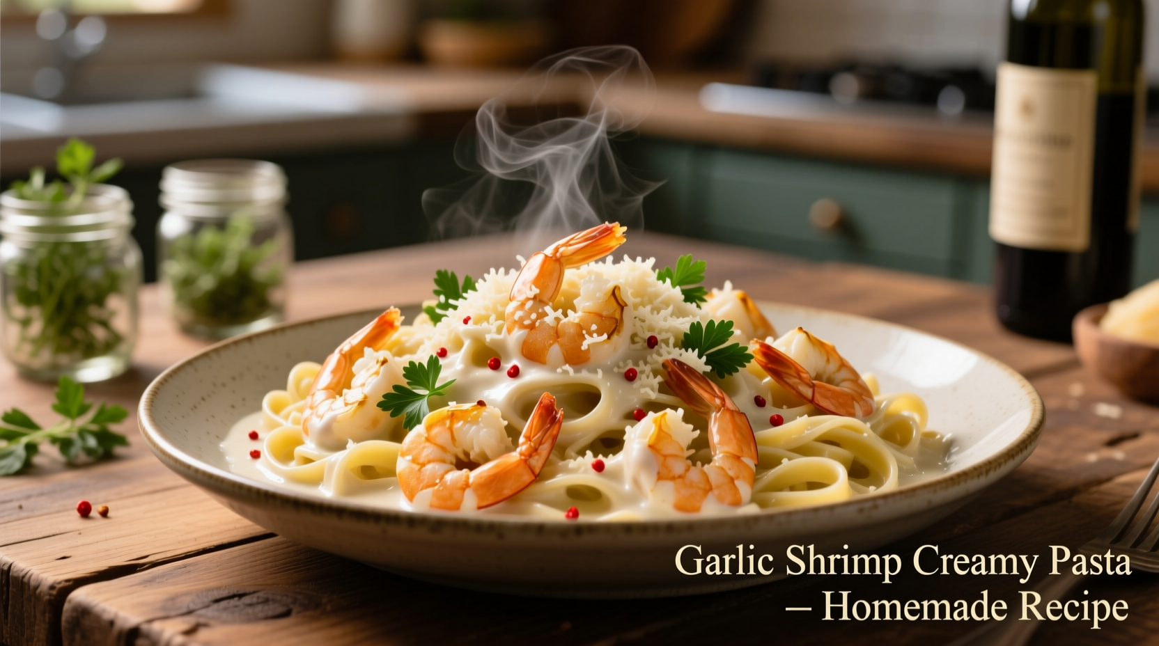 Perfect Garlic Shrimp Creamy Pasta Recipe in 20 Minutes