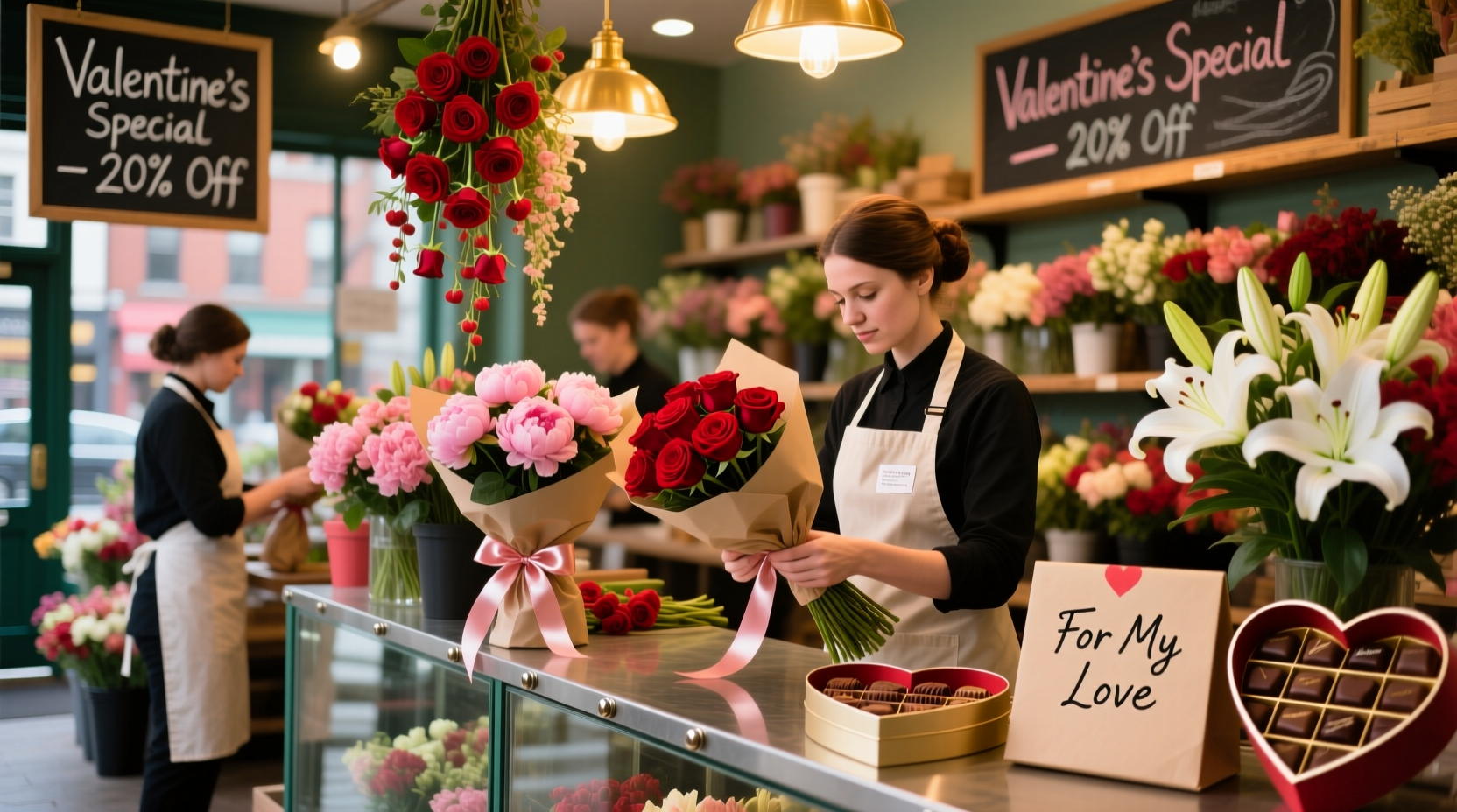 how do flower shops prepare for valentines day