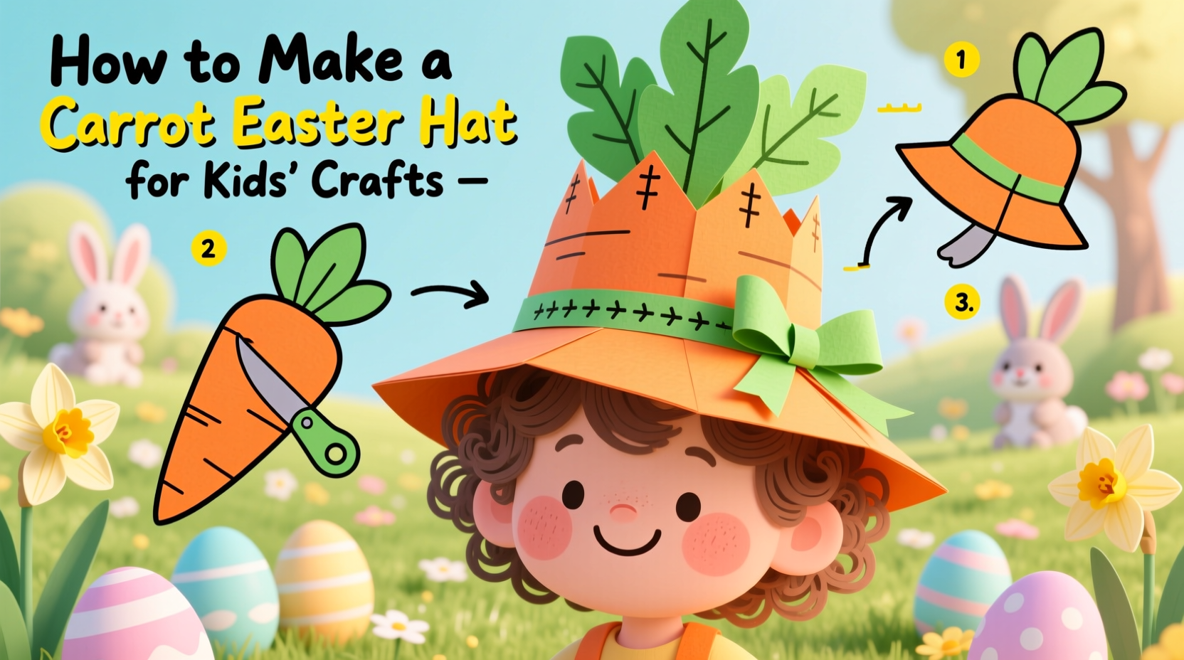 how to make a carrot easter hat