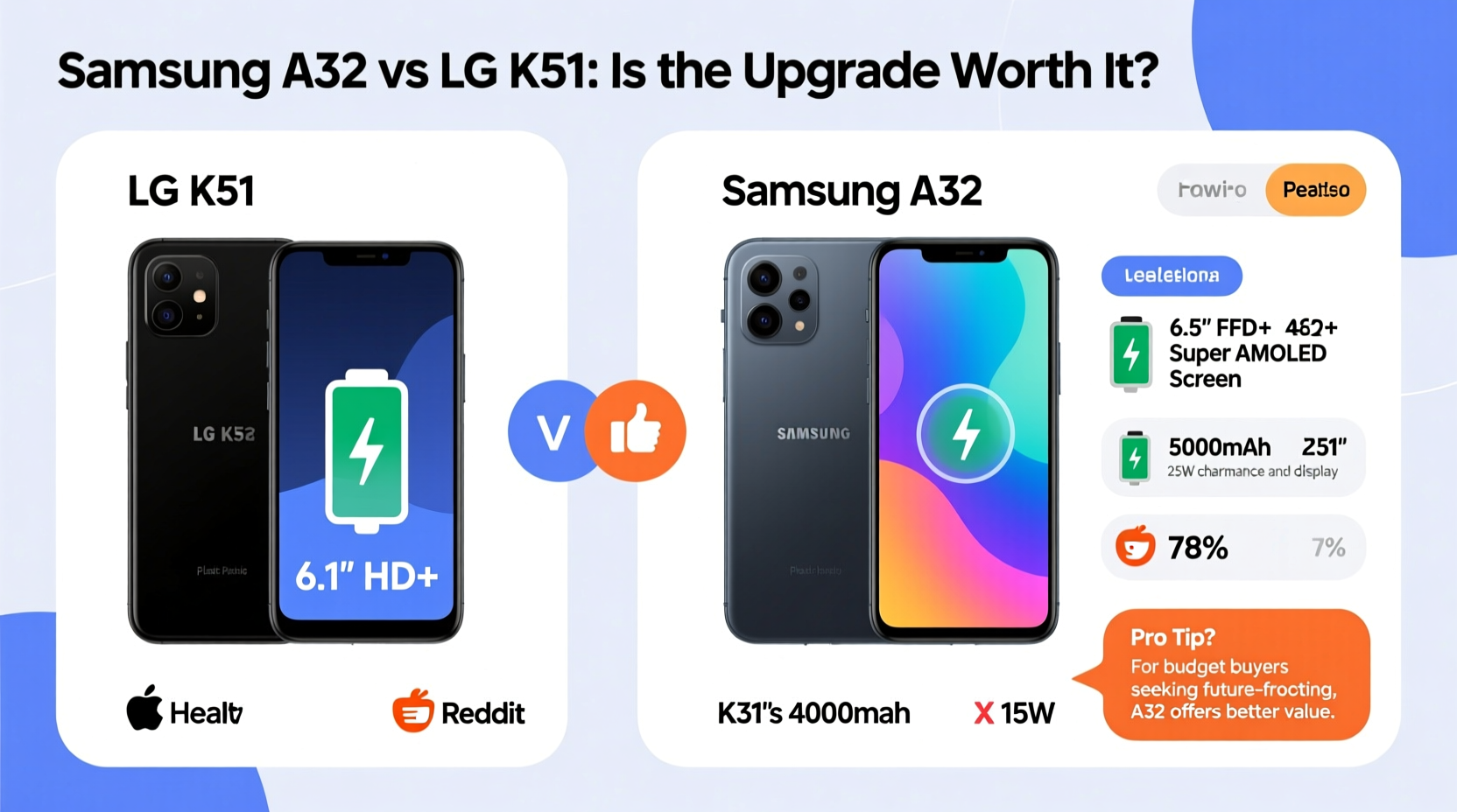 is the samsung a32 really worth the upgrade from the lg k51 users are saying