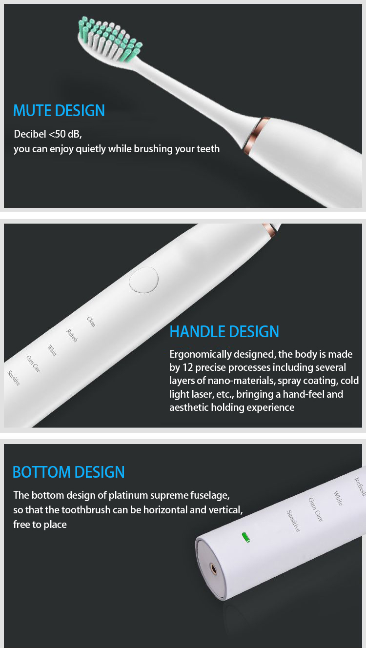 Private Label Portable Replaced An Biodegradable Battery Charger Smart Oscillating Rotating Electric Toothbrush