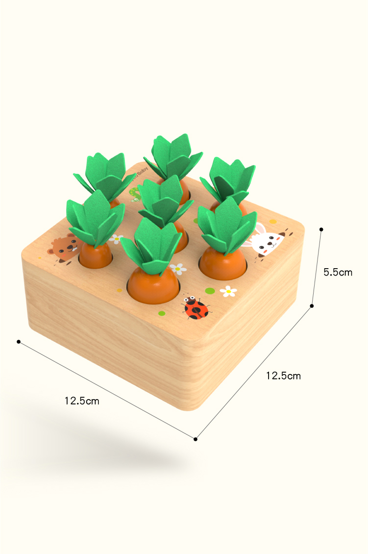 Amazon Best Selling High Quality Carrot Pulling Game Toys New Design Kids Shape Perception Development Wooden Toys