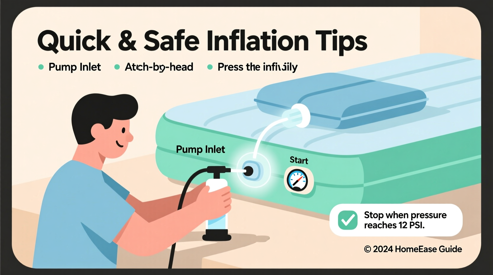 effortless tips for using a built in pump to inflate your air mattress quickly and safely