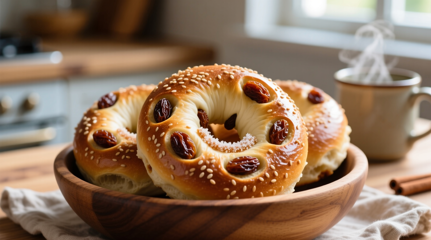 homemade cinnamon raisin bagels recipe