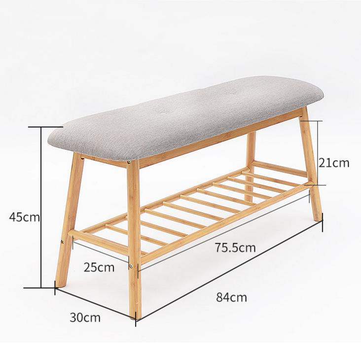 Nanzhu shoe stool, Nordic creative shoe racks storage stool cloth bamboo multi-layer shoe rack