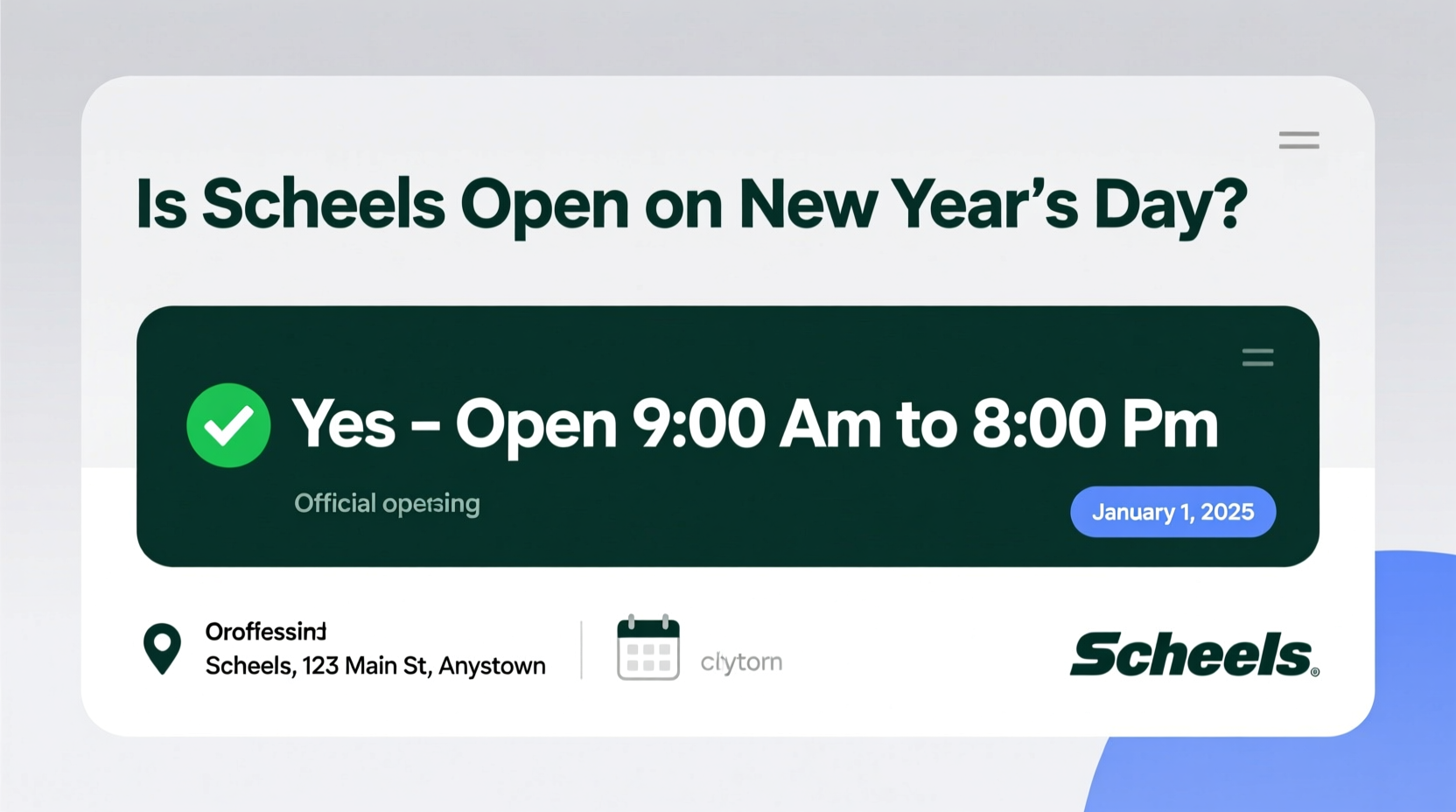 is scheels open on new years day