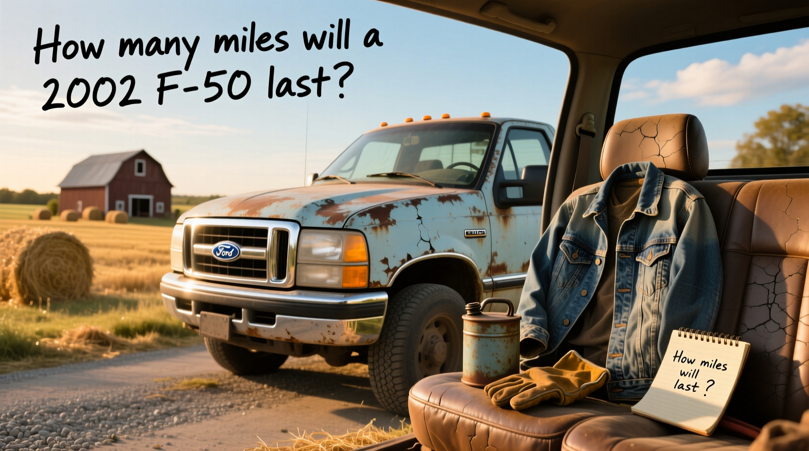 Used 2002 Ford F-250 pickup truck parked on gravel