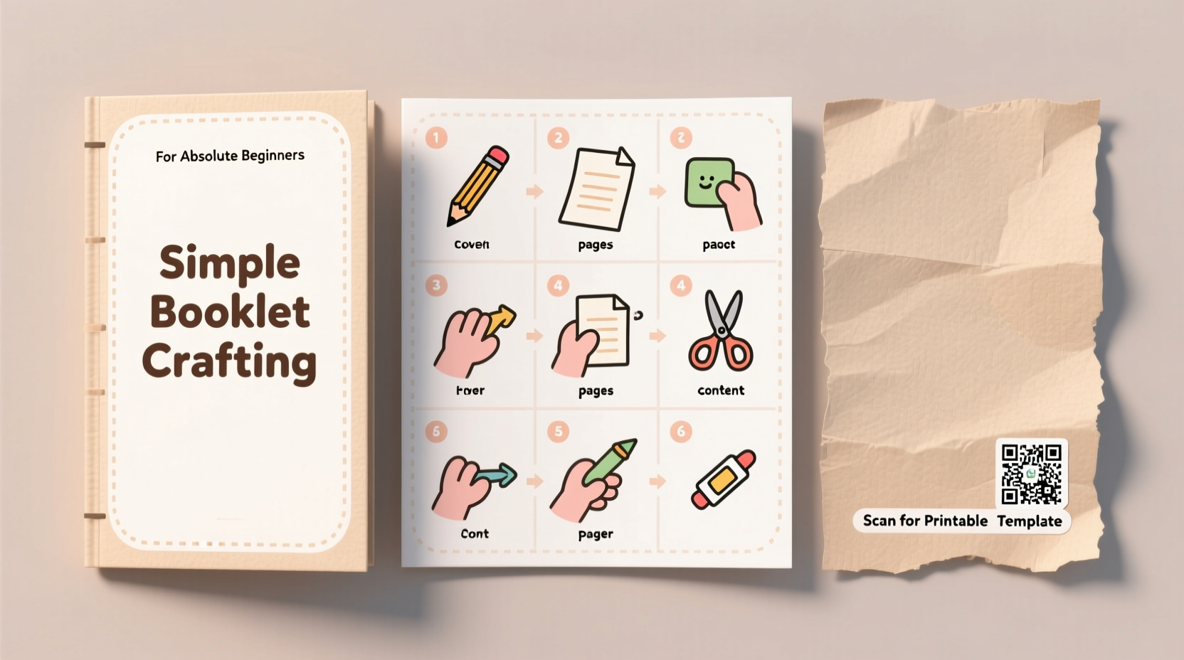 step by step guide to crafting a simple little booklet for beginners