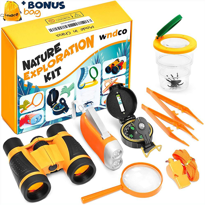 Kids Explorer Kit - 10Pieces Kids Outdoor Kit - Kids Camping Set Adventure Kit for Girls and Boys - Outdoor Educational Toys