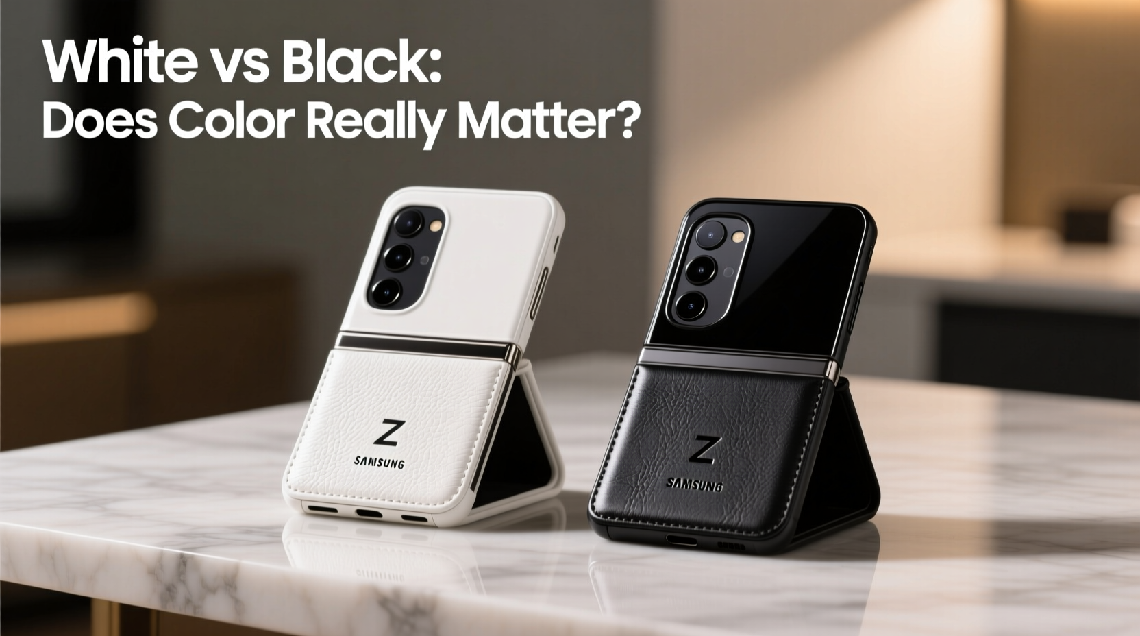 white vs black leather z flip case does color really matter
