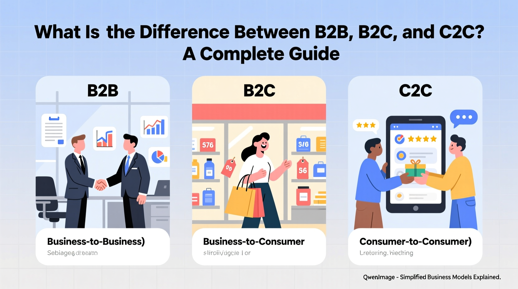 what is the difference between b2b b2c and c2c