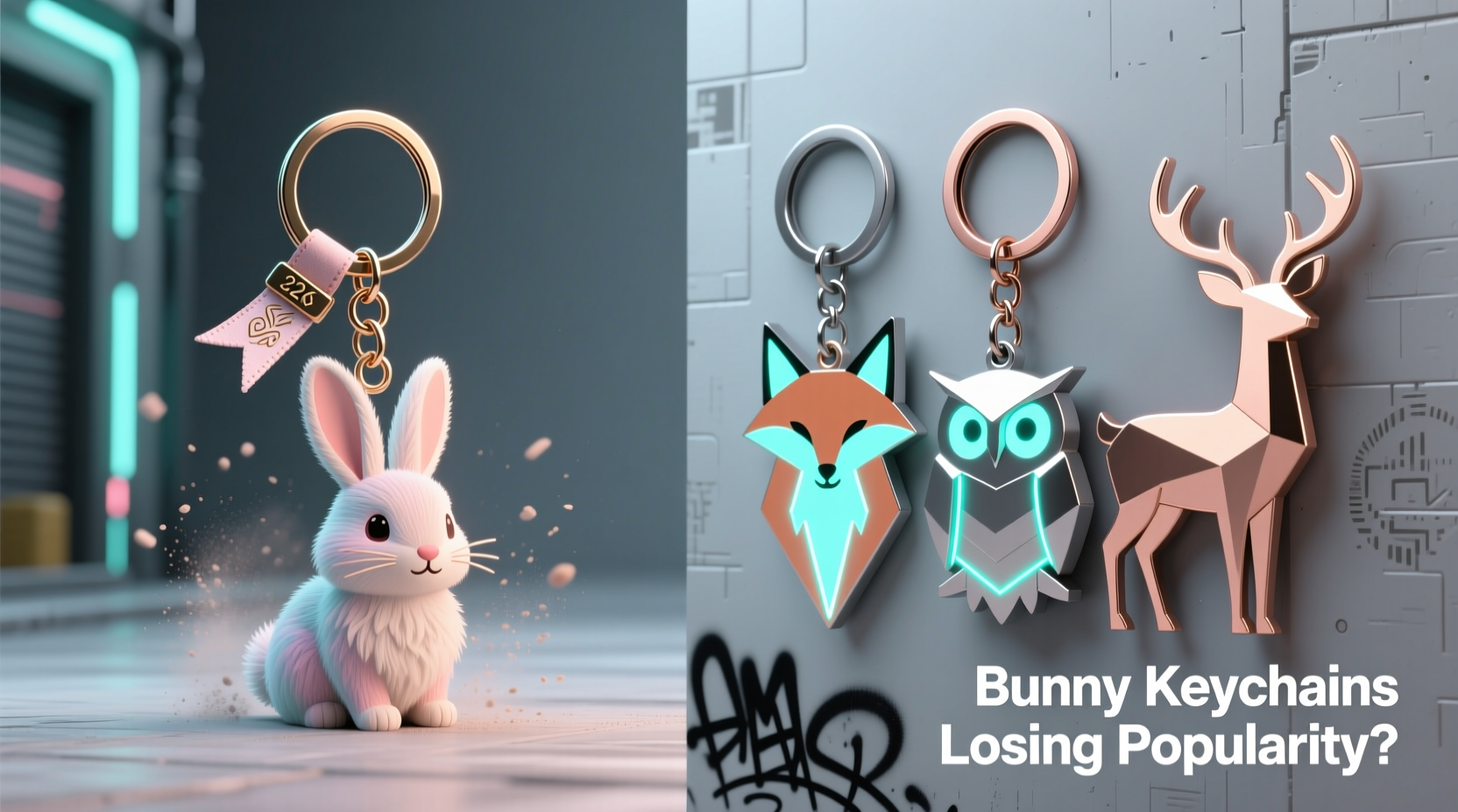 rabbit pendant keychains vs animal charm keychains are bunny keychains losing popularity