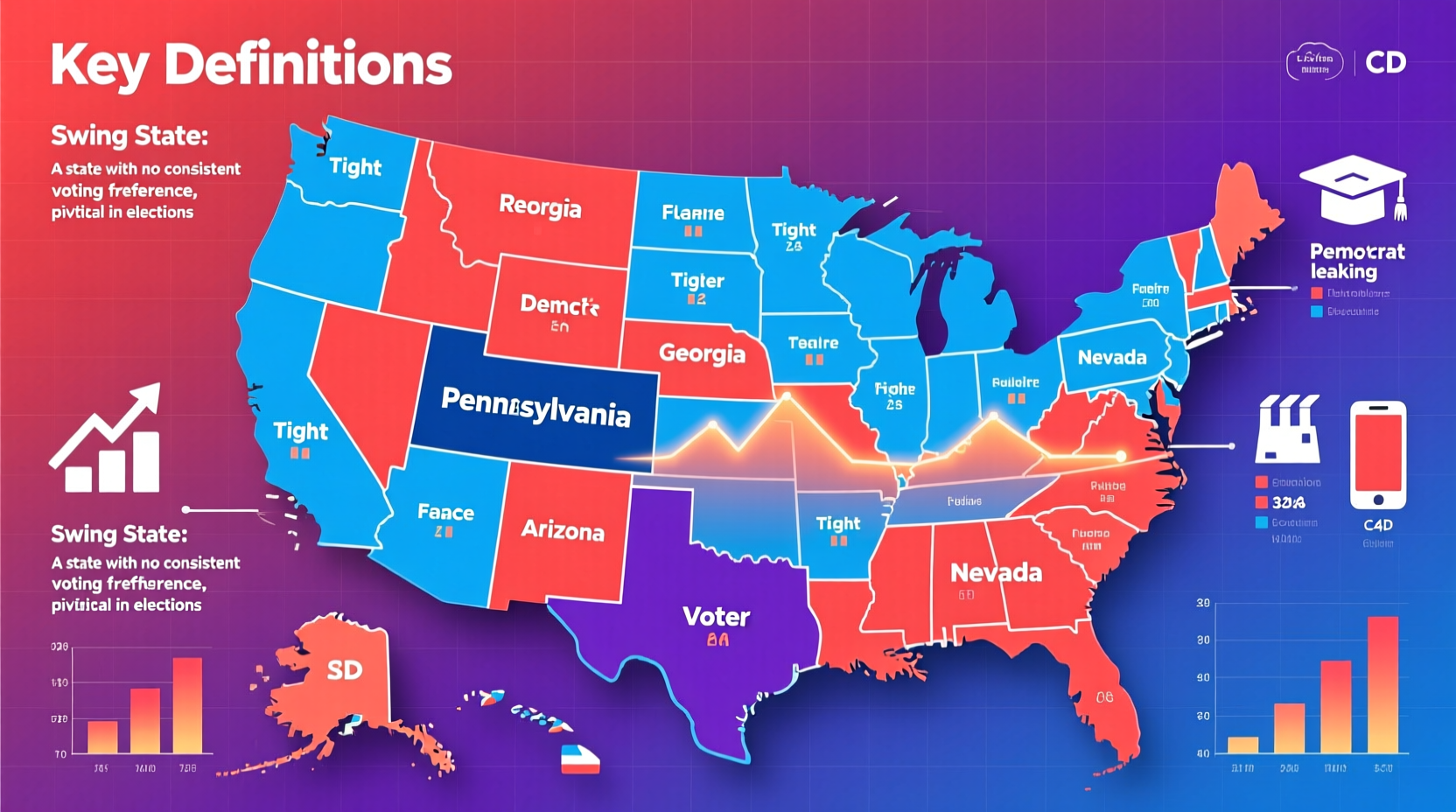 why states become swing states factors key definitions