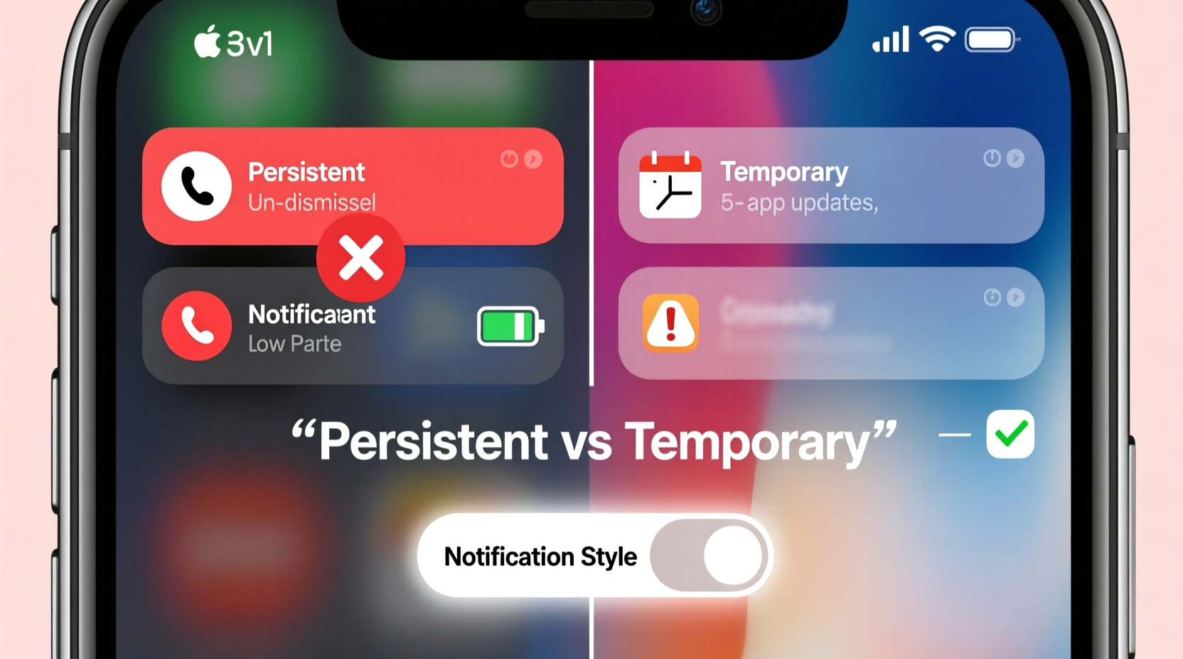 iphone notifications persistent vs temporary which is less annoying and how do i change it