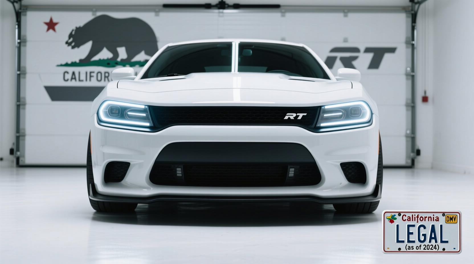 charger rt led headlights ca law