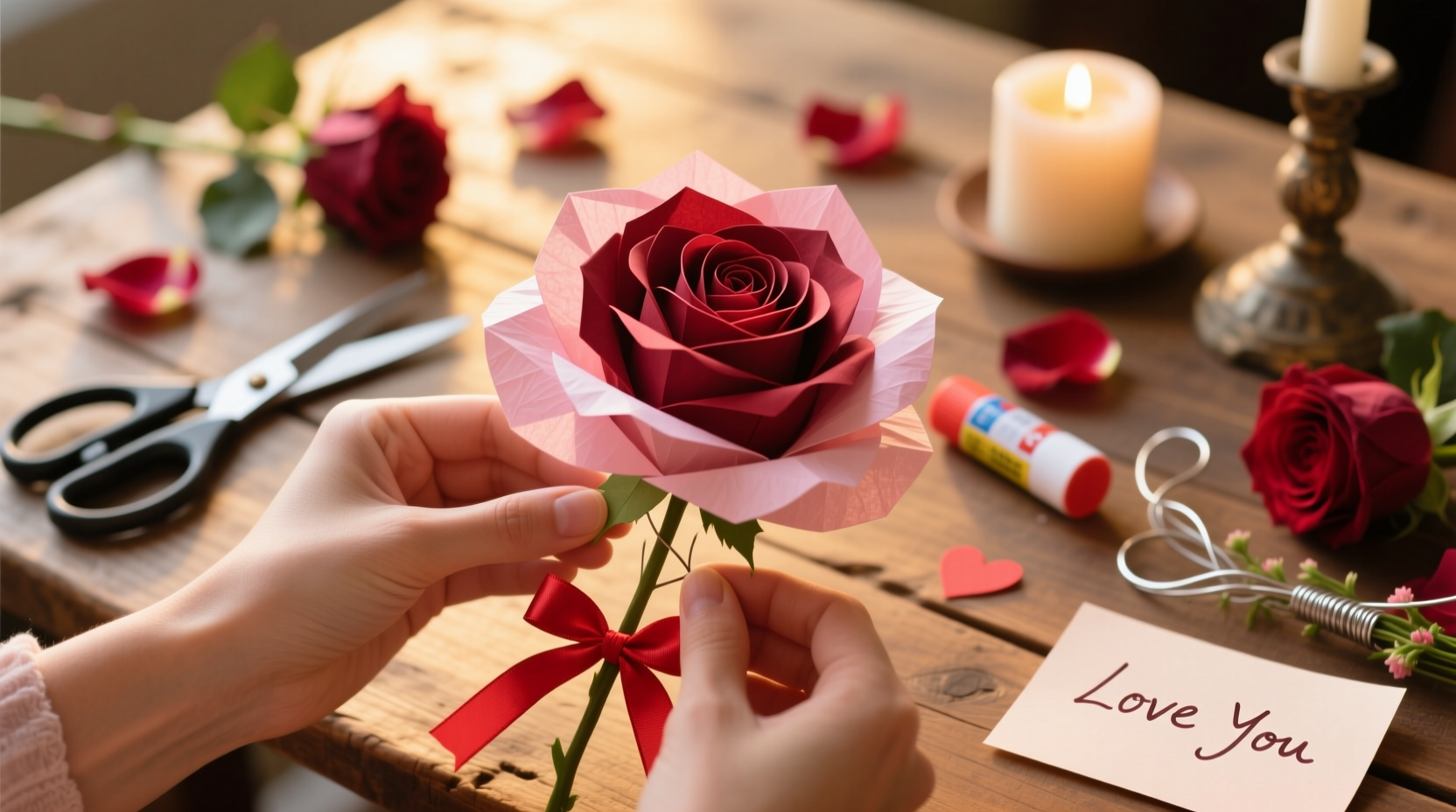 how to make a rose for valentines day