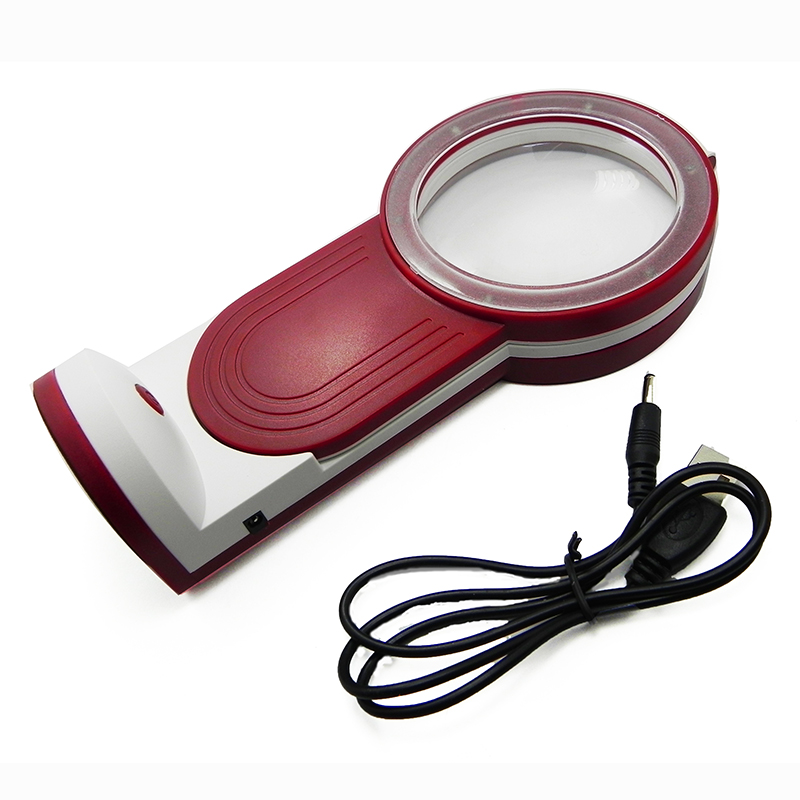 Loupe portative à Double lentilles avec chargeur USB TH-7022