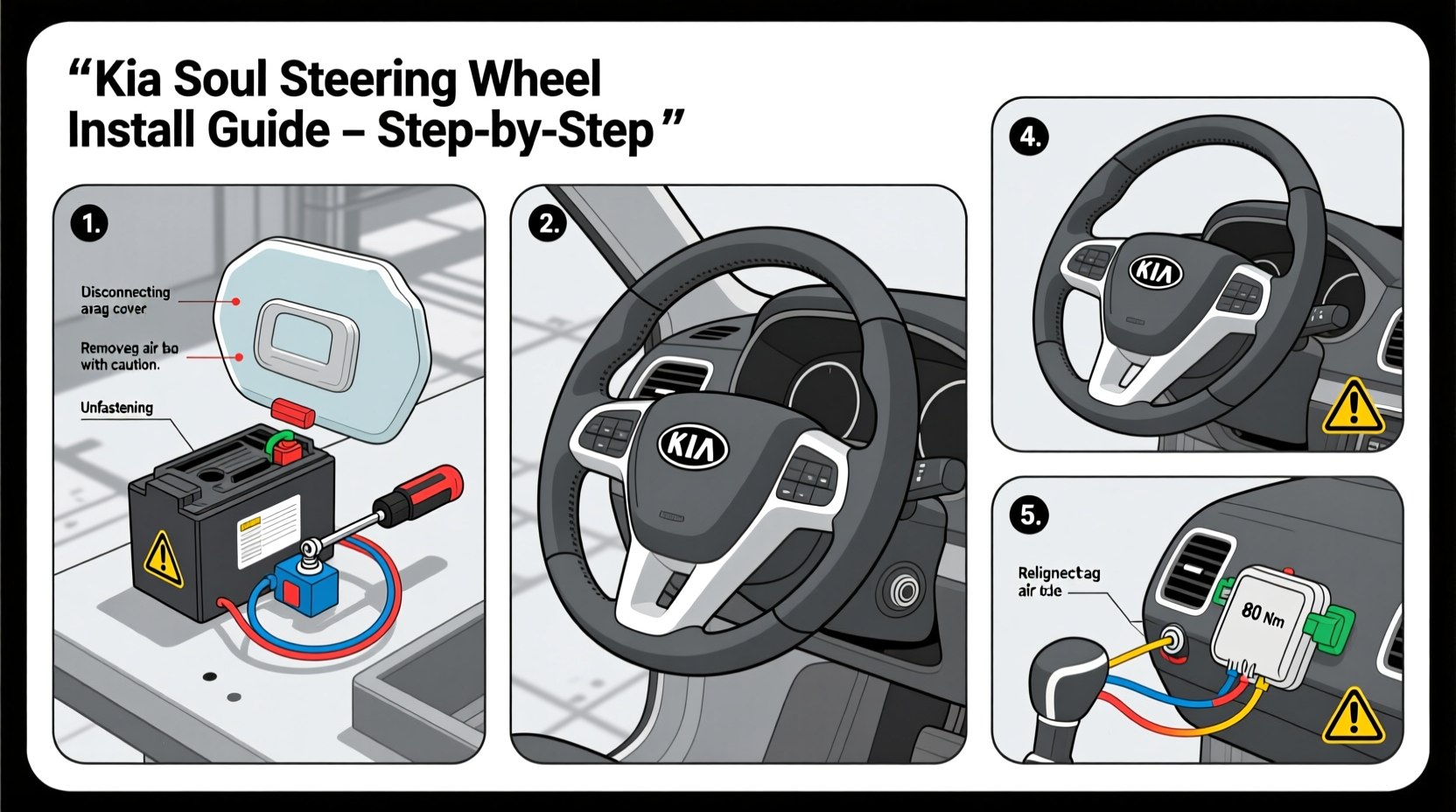 kia soul steering wheel install guide