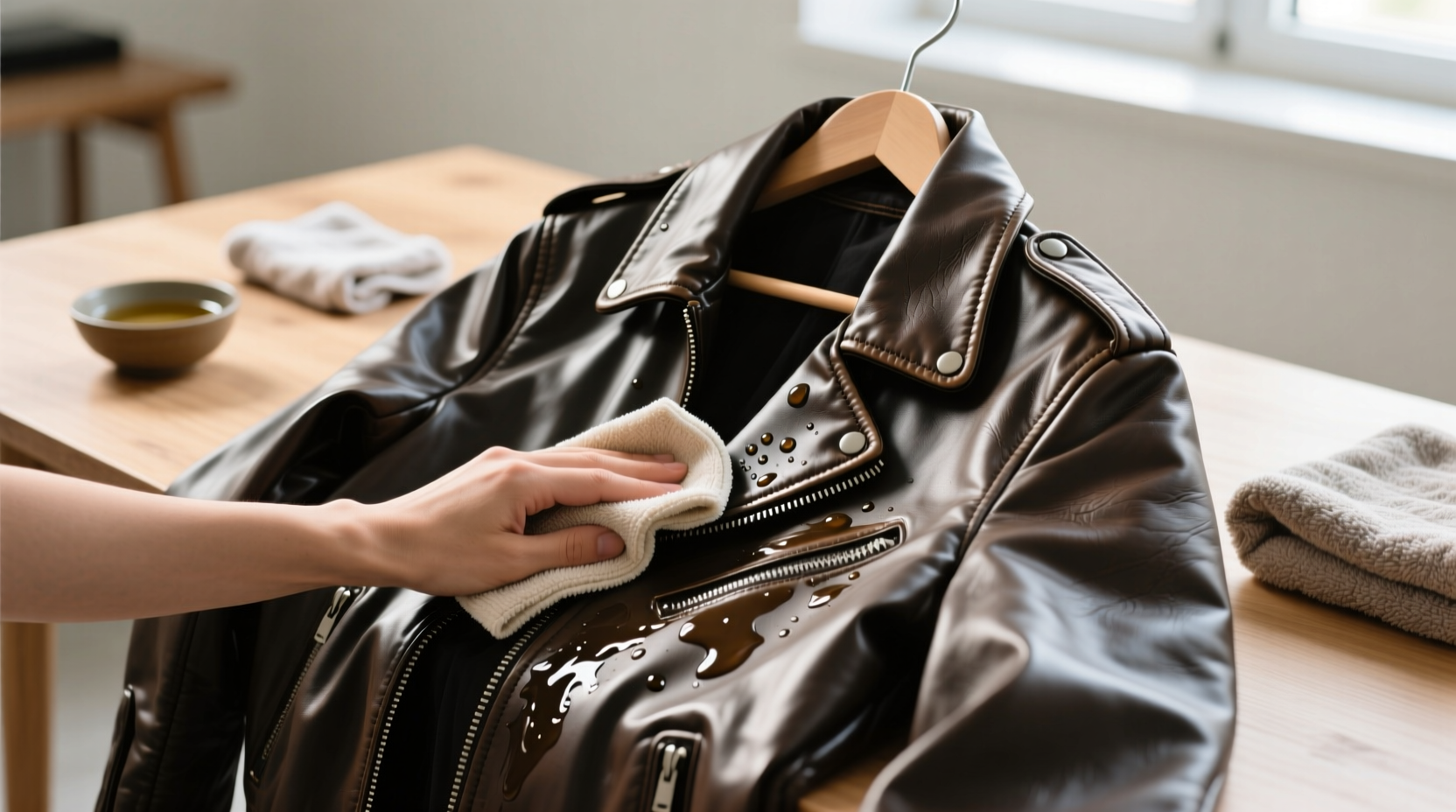 how to clean leather jacket