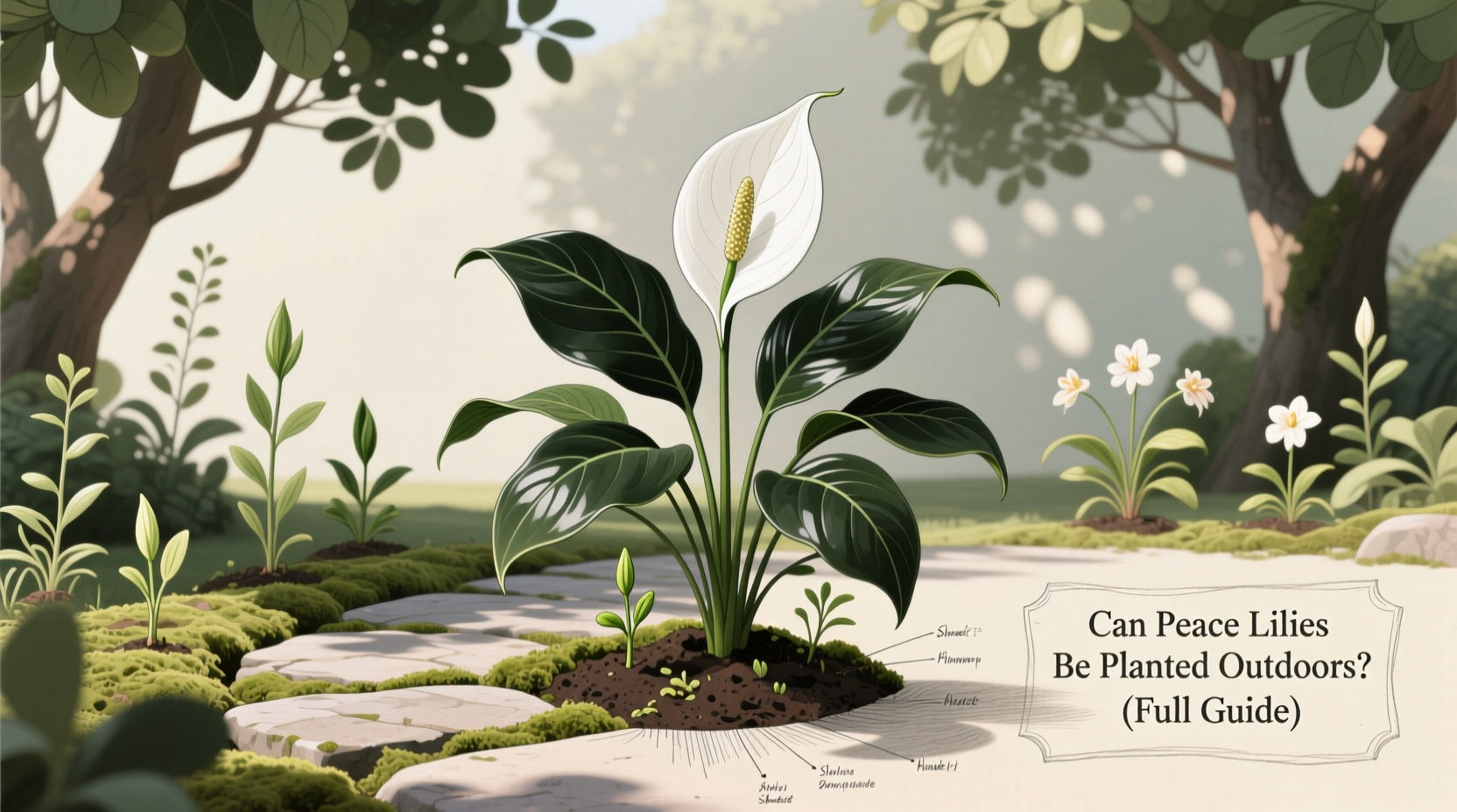 can peace lilies be planted outdoors