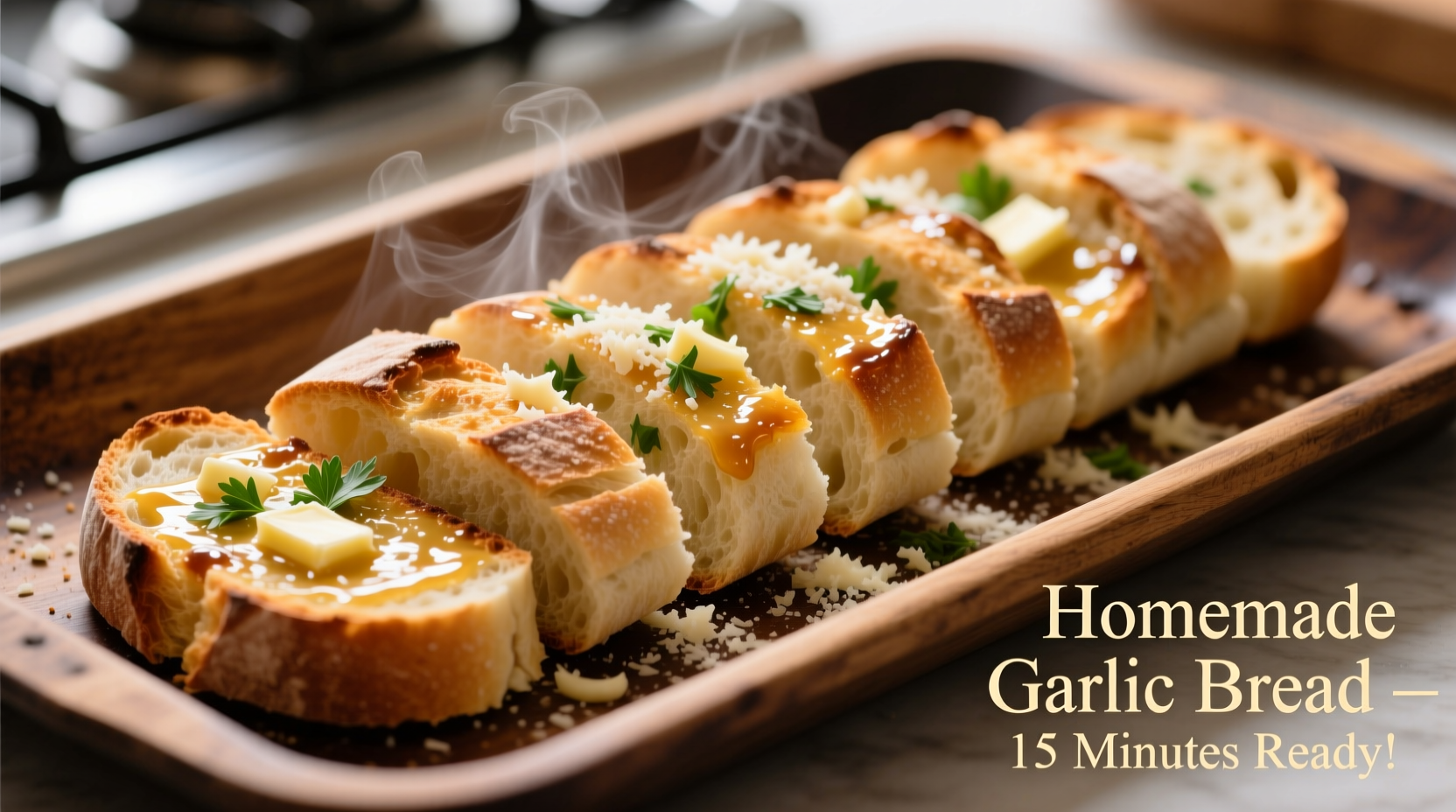 Easy Garlic Bread Recipe Using Sliced Bread (15 Minutes)
