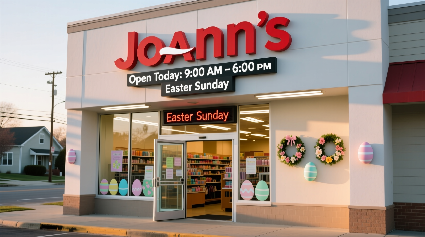 is joanns open on easter