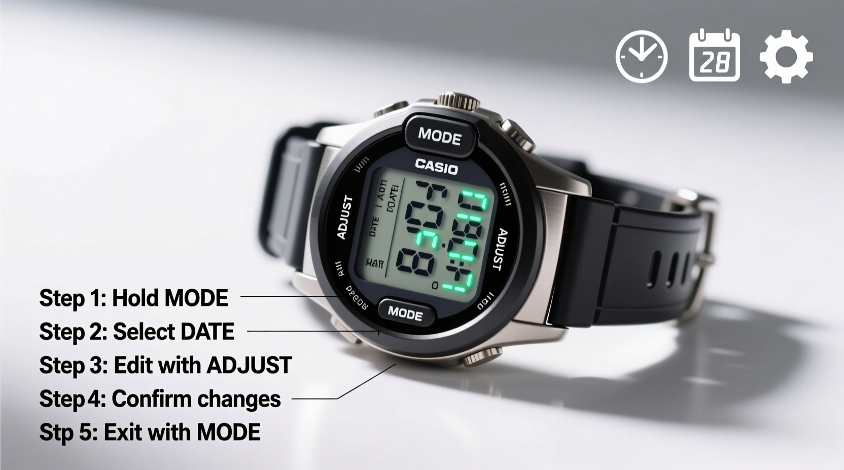 step by step guide how to easily change the date on your casio watch without mistakes