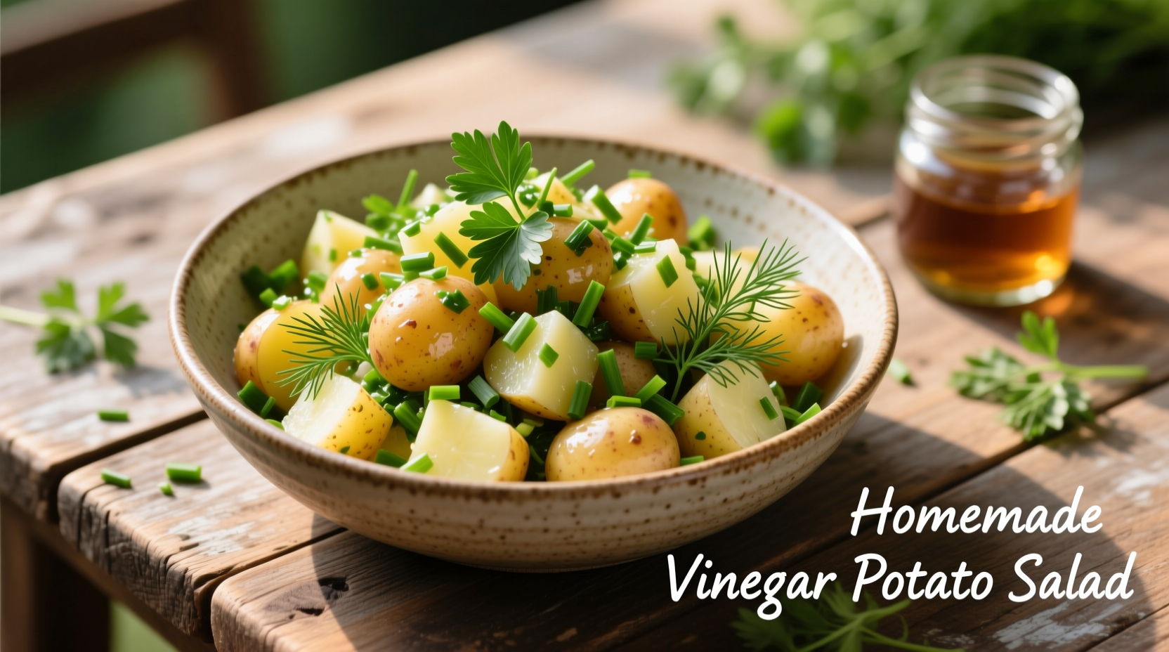 Vinegar potato salad with fresh herbs