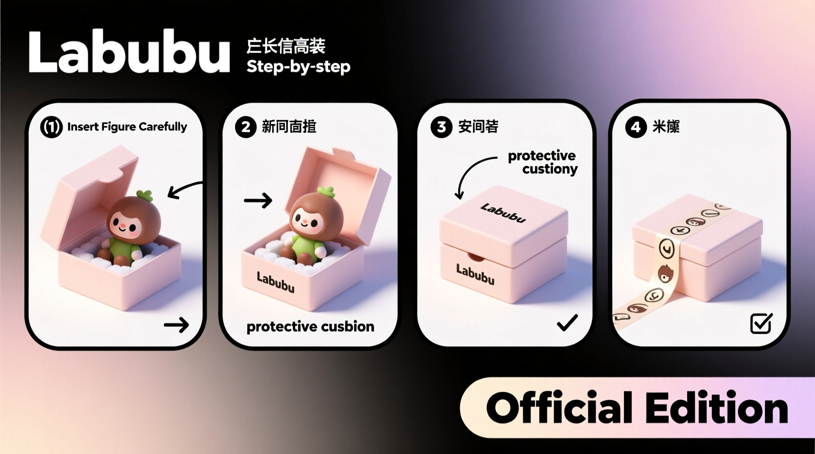 how to pack labubu box