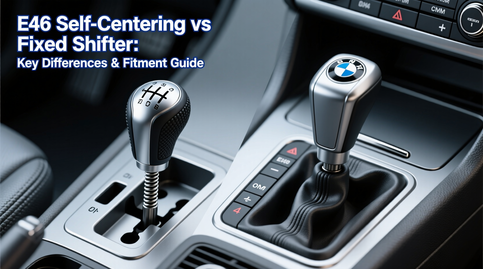 e46 self centering vs fixed shifter