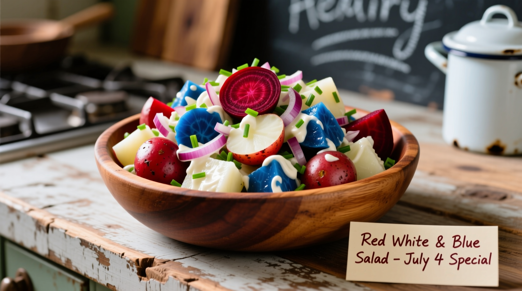 Red White Blue Potato Salad: Patriotic Recipe for July 4th