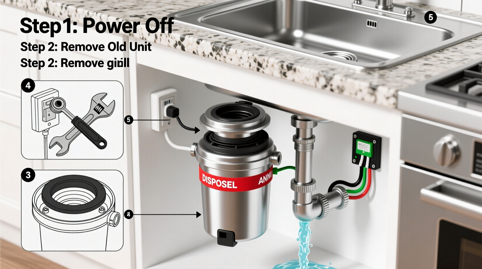 step by step guide to safely install a new garbage disposal like a pro